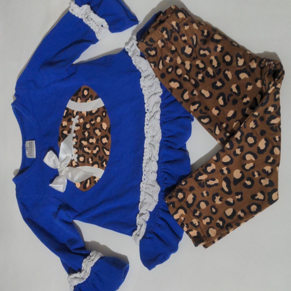 Local Boutique Toddler Girls Football 2 Piece Matching Set. Size XXS